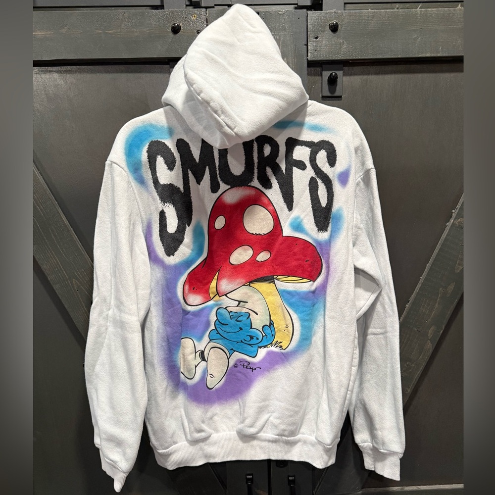 Smurfs White Hoodie Sweatshirt